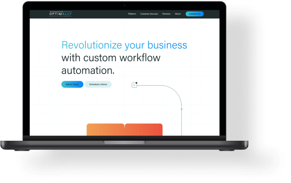 A mockup of a laptop displaying the homepage from Propaganda3's redesigned WordPress website for Optimally Business Performance.